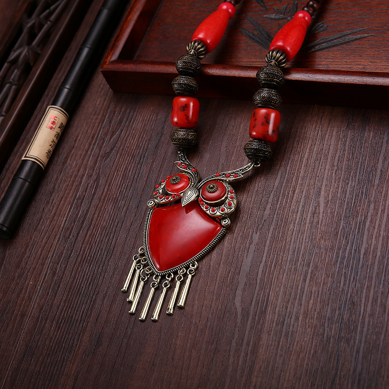 Collier de perles en bois de style ethnique – Image 5