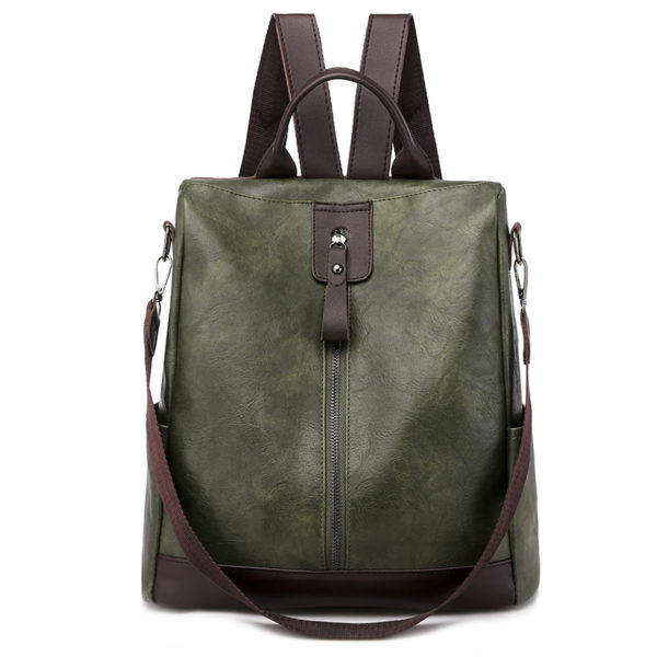 Sac à dos en cuir souple antivol pour femmes – Image 2