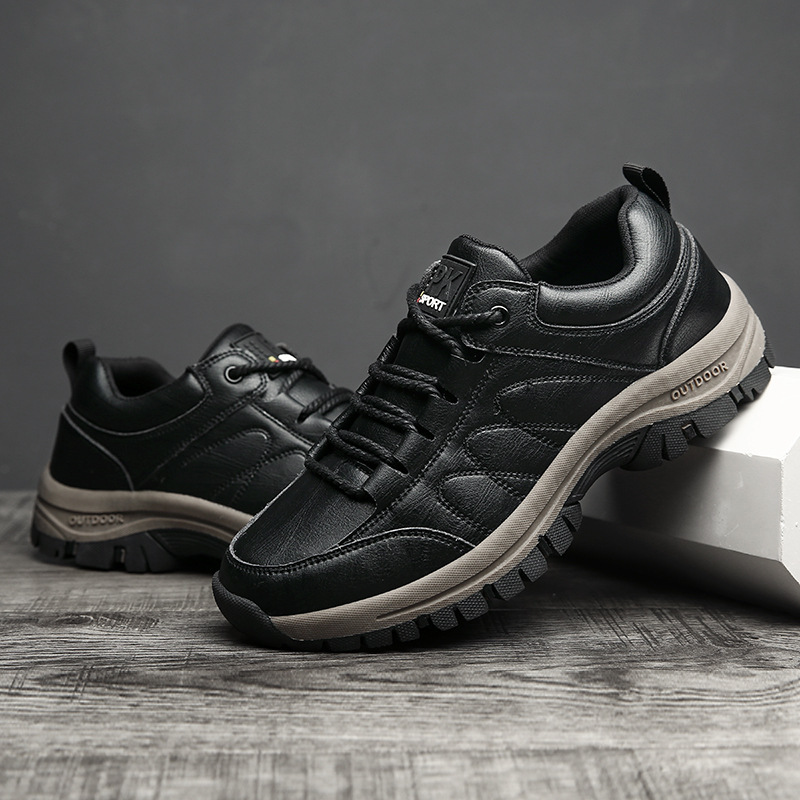 Bottes d'hiver pour hommes et femmes. Chaussures en cuir chaud avec peluche – Image 7