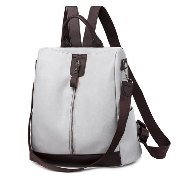 Sac à dos en cuir souple antivol pour femmes – Image 9