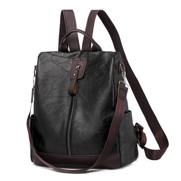 Sac à dos en cuir souple antivol pour femmes – Image 7