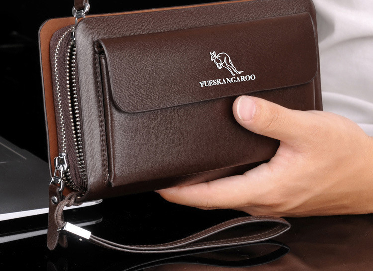 Pochette kangourou en cuir pour homme – Image 6