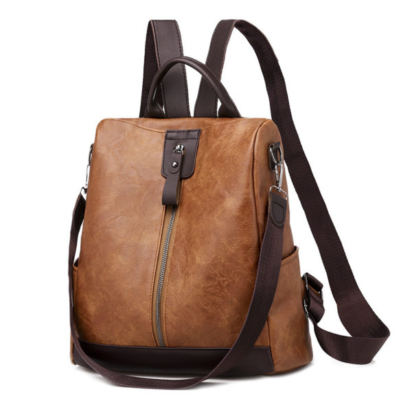 Sac à dos en cuir souple antivol pour femmes