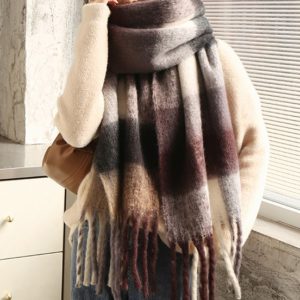 Écharpe à carreaux en cachemire