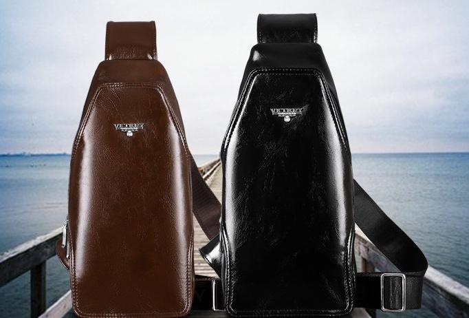 Sac poitrine antivol en cuir décontracté pour hommes – Image 6
