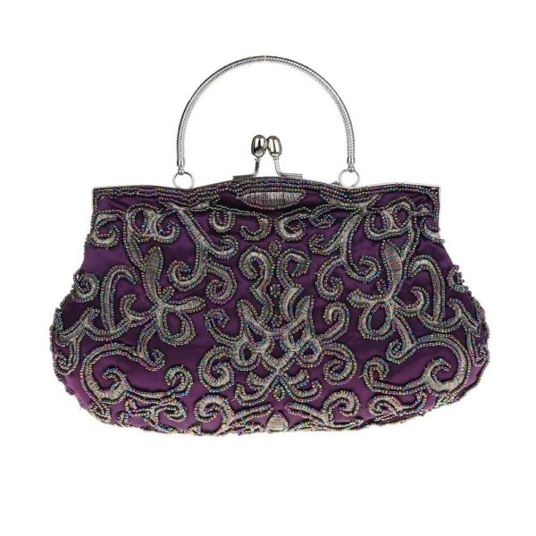 Sac de banquet rétro. Brodé de perles à la main pour femmes – Image 3