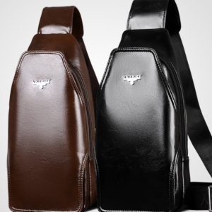 Sac poitrine antivol en cuir décontracté pour hommes