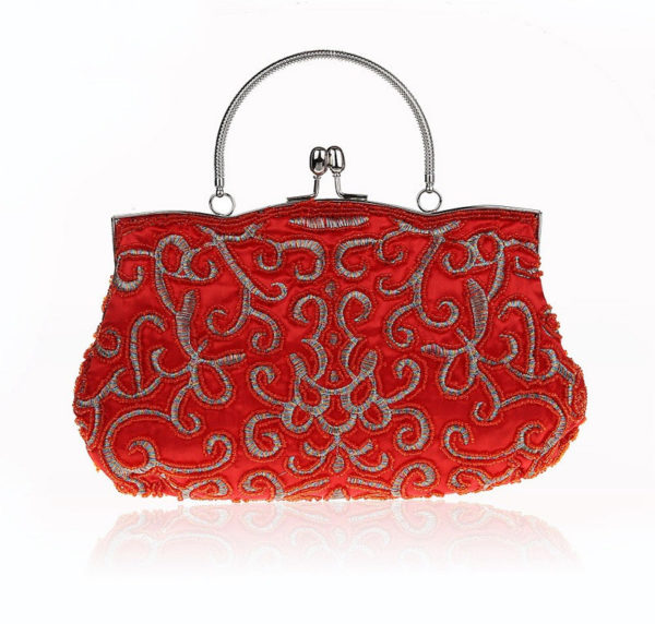Sac de banquet rétro. Brodé de perles à la main pour femmes