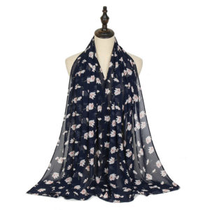 Nouveau foulard respirant en mousseline de soie imprimée florale pour femmes