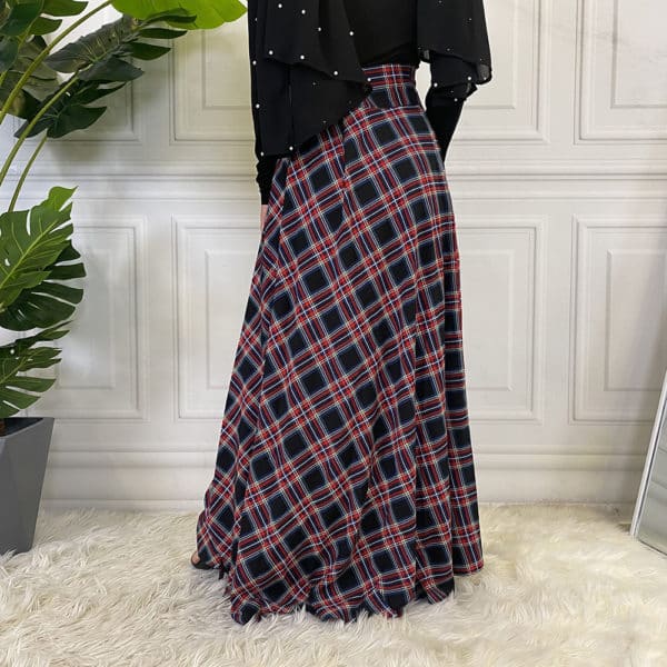 Jupe écossaise amincissante à taille décontractée – Image 3