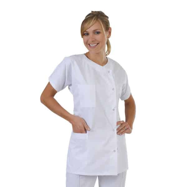 Blouse blanche en coton pour femmes 
