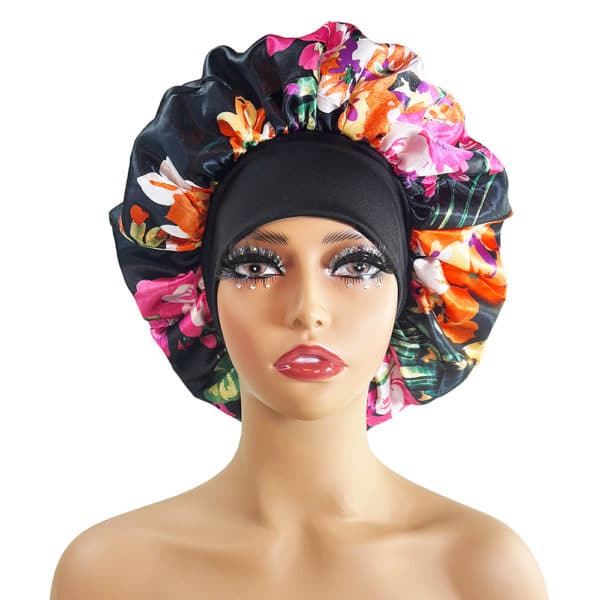 Bonnet de nuit en satin à larges bords pour femmes – Image 2