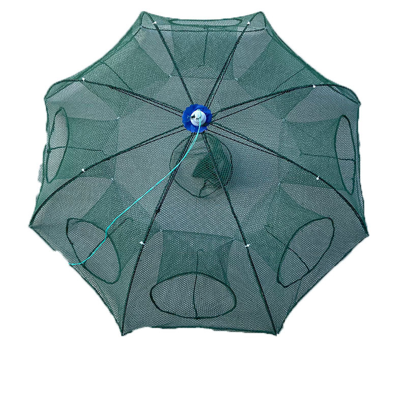 Filet de pêche Portable et pliable, Type parapluie, Cage à crevettes, piège à poisson et crabe, filet moulé 4 6 8 10 16 20 28 trous, outil d'équipement Pesca