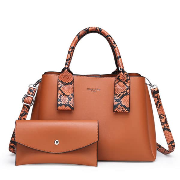 2 Pièces. Sac à main en cuir pour femmes. Sac diagonal à une épaule – Image 3