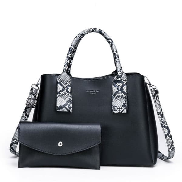 2 Pièces. Sac à main en cuir pour femmes. Sac diagonal à une épaule – Image 5