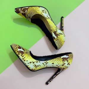Talons pointus de motif peau de serpent pour femmes