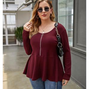 Pull-over en tricot avec fermeture éclair pour femmes