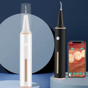 Nettoyeur de dents et blanchiment de dents à ultrasons visibles. Détartreur dentaire USB