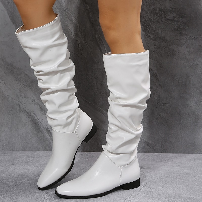 Bottes Longues Femme En Cuir Marron - Talon Bas, Occasion, Marque Footwear, Parfaites Pour L'automne