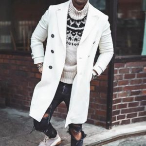 Manteau long en laine pour hommes