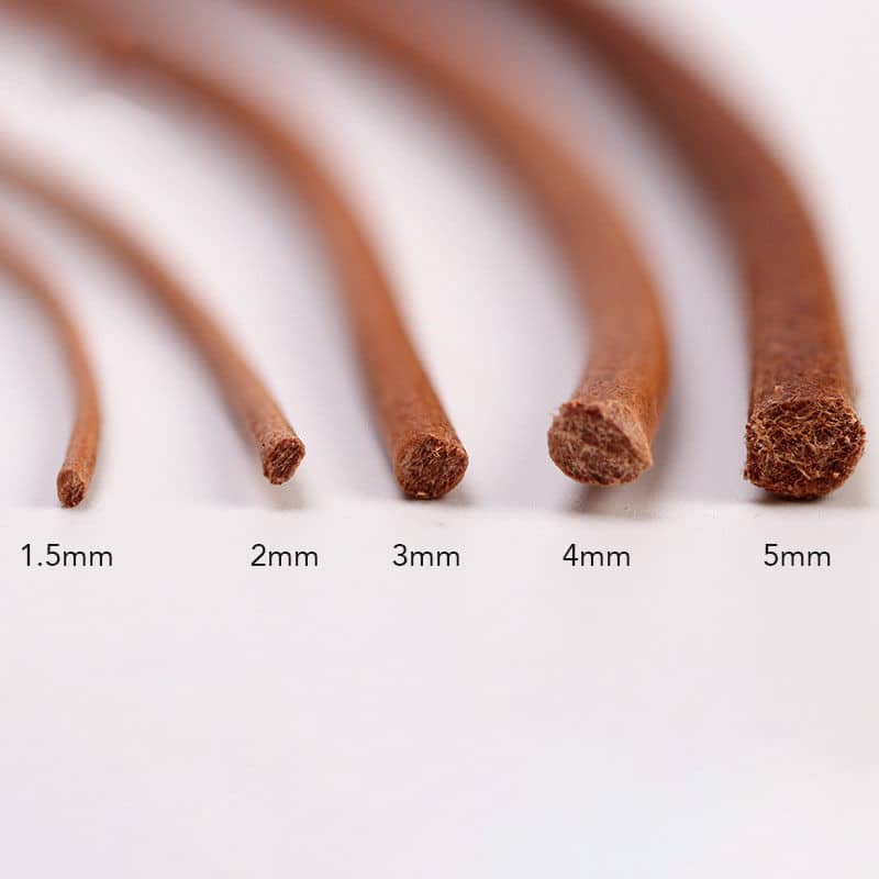 Lanière en cuir tanné coupée en corde ronde multi-spécifications – Image 5