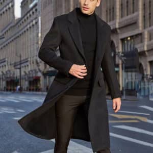 Manteau long en laine pour hommes