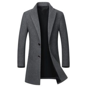 Manteau long en laine pour hommes
