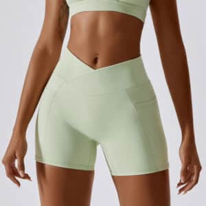 Short de course et de fitness. Collant taille croisée pour femmes