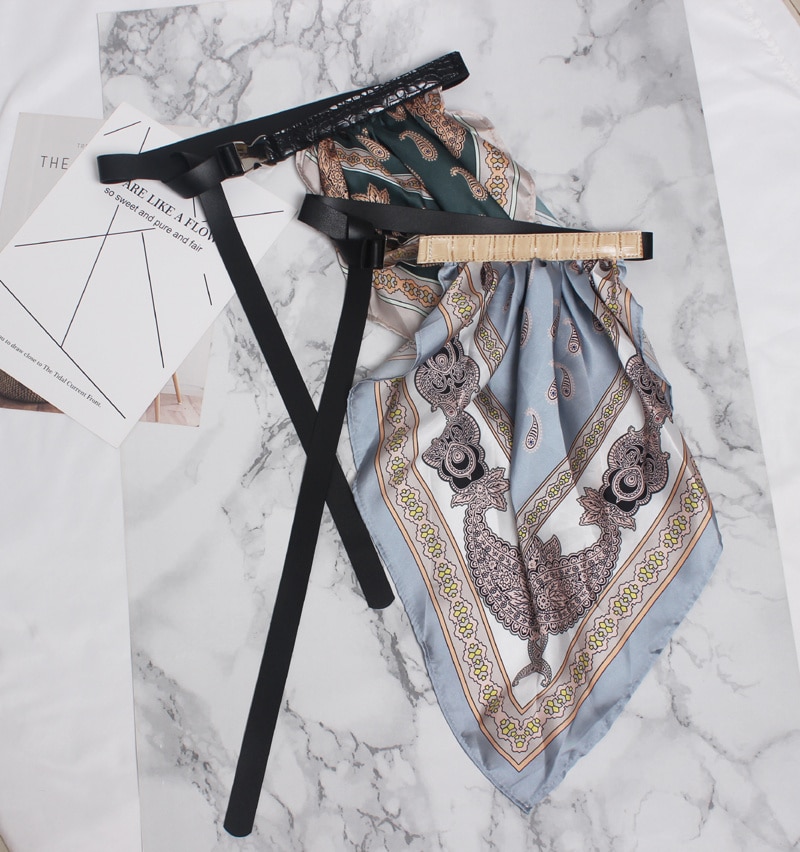 Ceinture de foulard sans perforation à la mode vintage pour femmes – Image 3