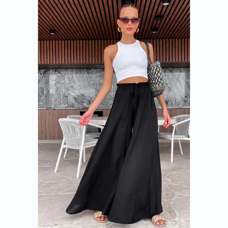 Pantalon élastique large pour femmes – Image 9