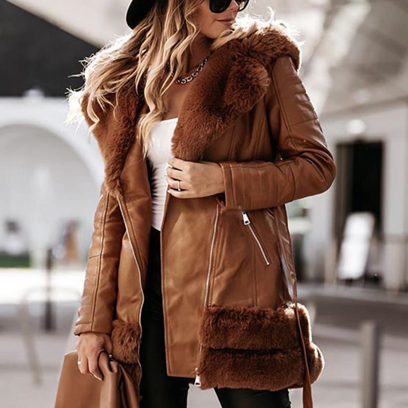 Veste Simili-cuir Femme - Style Moto Vintage, Coupe Boyfriend, Imperméable, Pour Automne/hiver