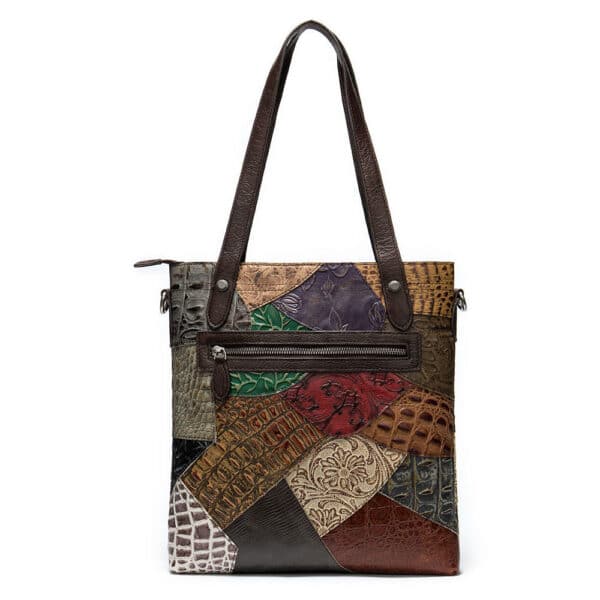 Sac à main de style ethnique. Sac à bandoulière de couleur contrastée pour femmes – Image 3