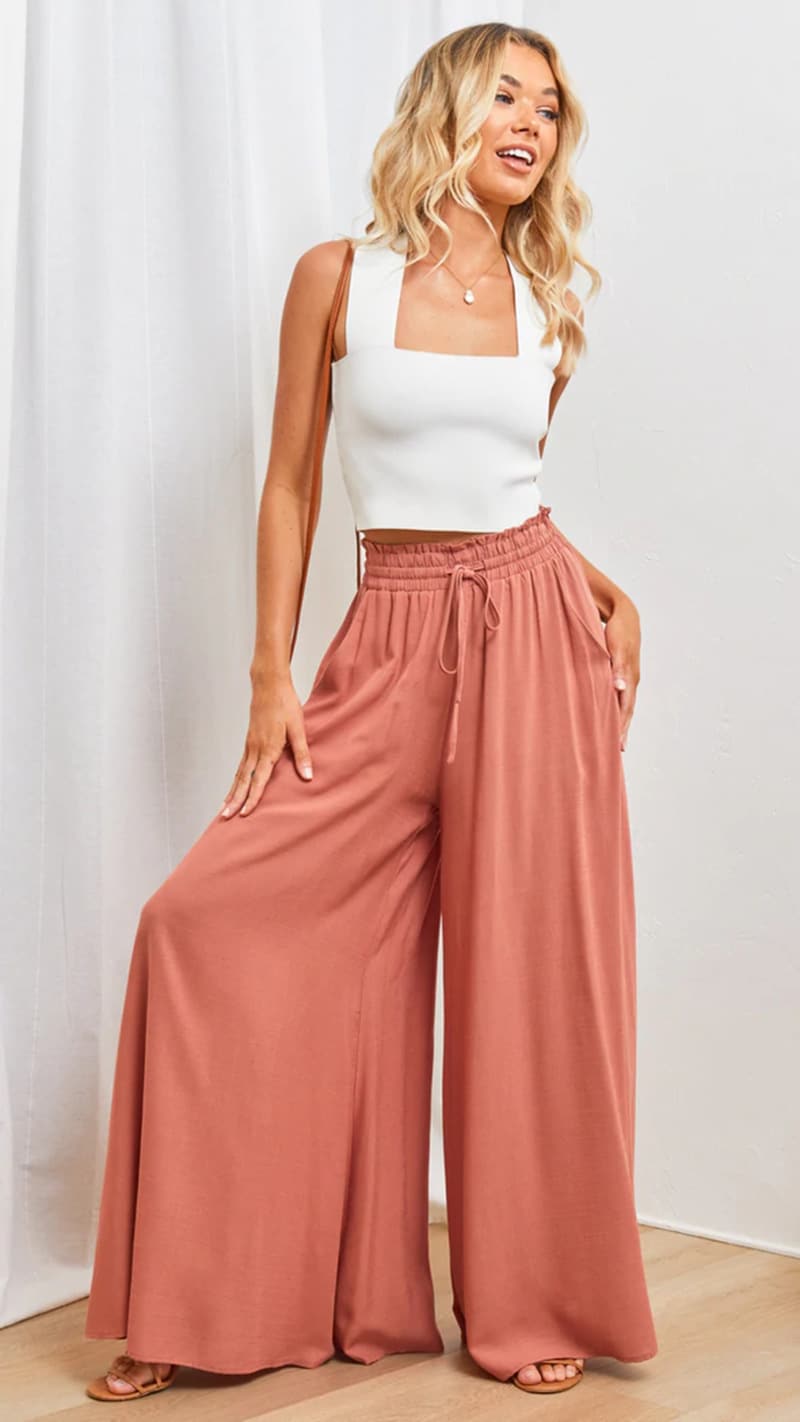 Pantalon large taille haute pour femmes – Image 5