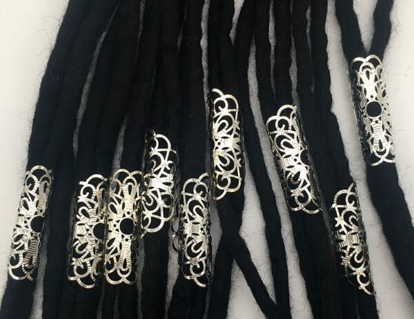 20 pièces. Anneaux ronds ajustables en métal doré pour tubes à cheveux – Image 2