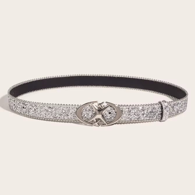 Ceinture argentée avec boucle à paillettes pour femmes – Image 6