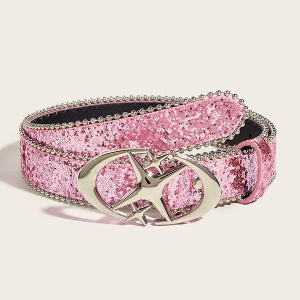 Ceinture argentée avec boucle à paillettes pour femmes – Image 3