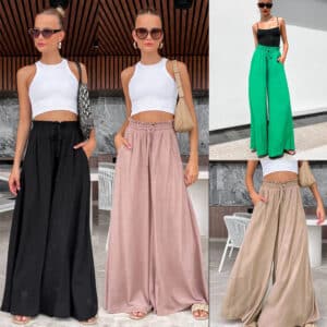 Pantalon élastique large pour femmes