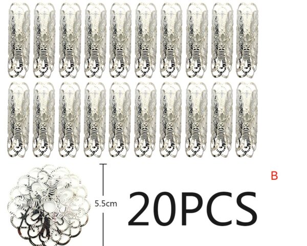 20 pièces. Anneaux ronds ajustables en métal doré pour tubes à cheveux – Image 8