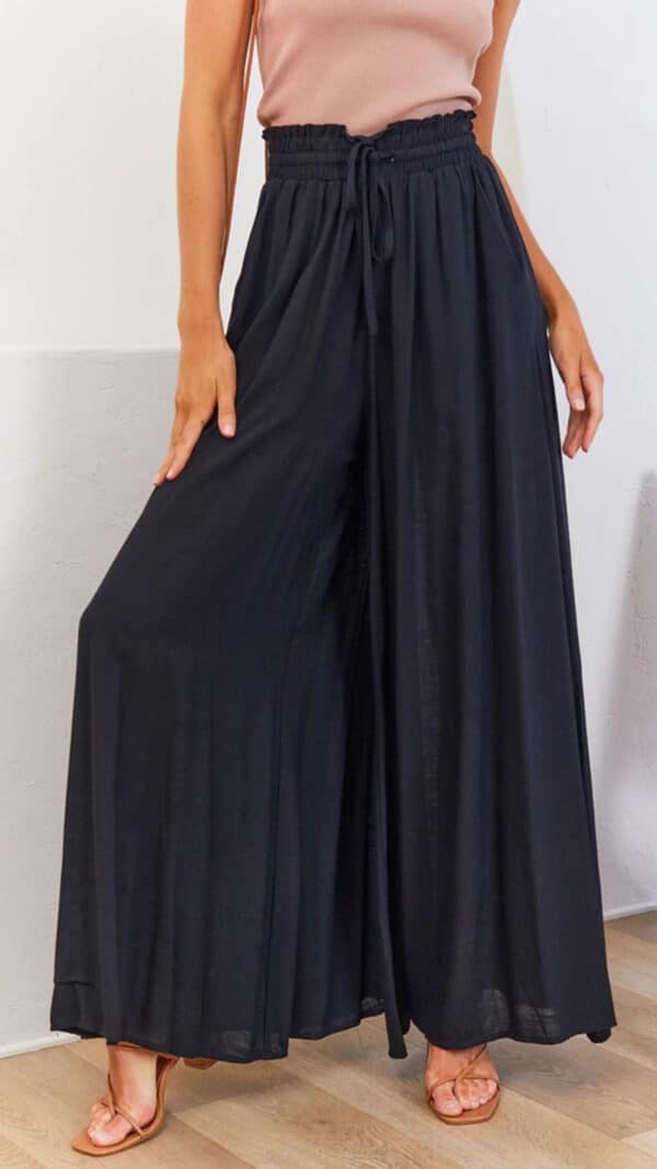 Pantalon large taille haute pour femmes – Image 3