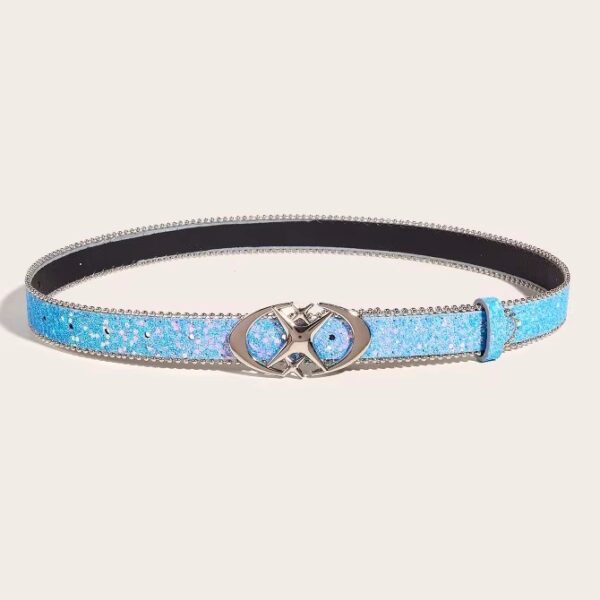 Ceinture argentée avec boucle à paillettes pour femmes – Image 5