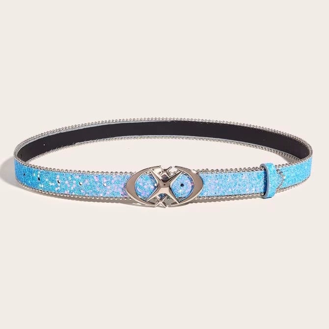 Ceinture argentée avec boucle à paillettes pour femmes – Image 5