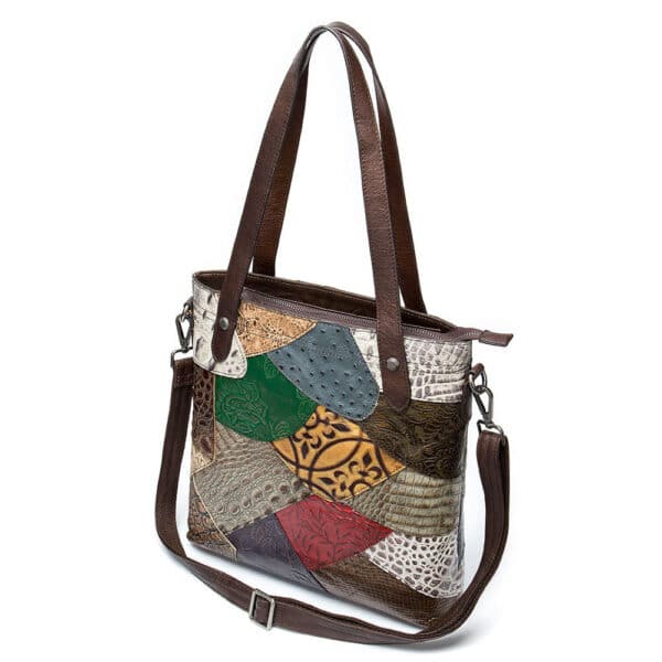 Sac à main de style ethnique. Sac à bandoulière de couleur contrastée pour femmes – Image 2
