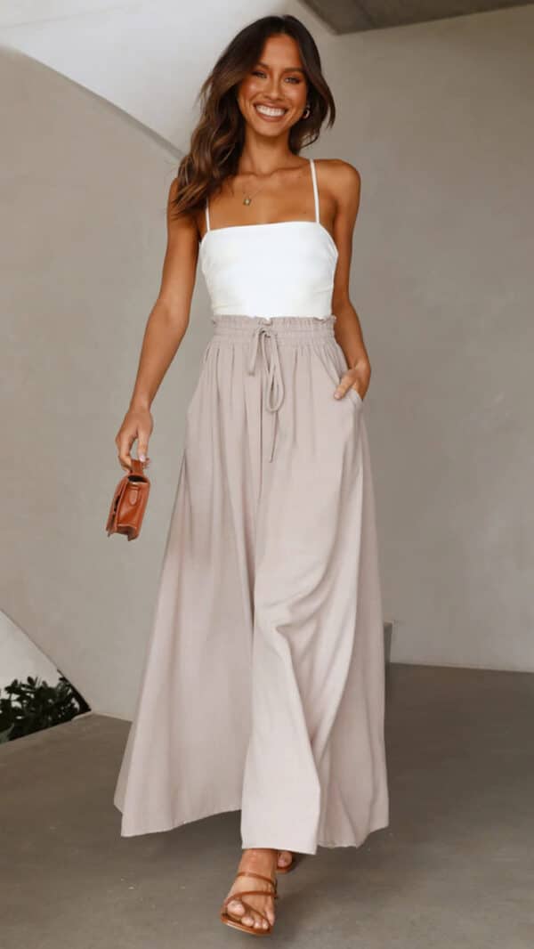 Pantalon large taille haute pour femmes – Image 4