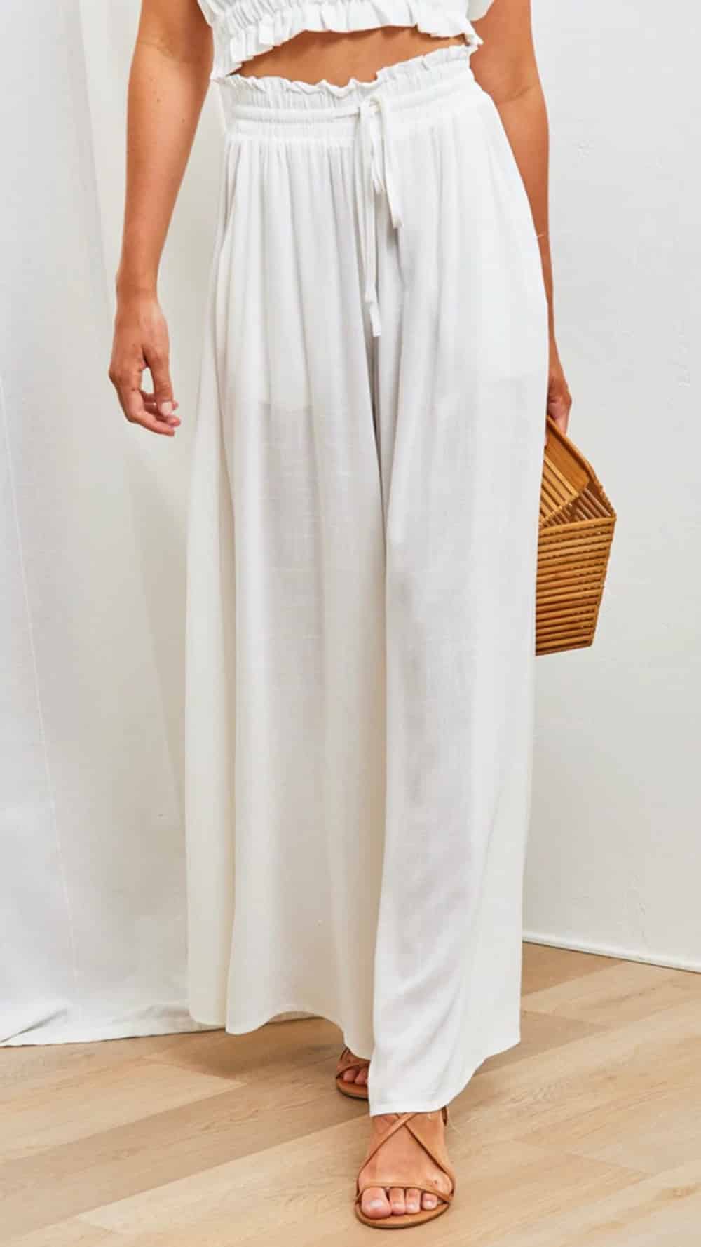 Pantalon large taille haute pour femmes – Image 2