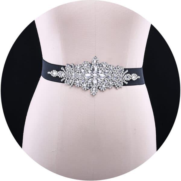 Ceinture moulante pour femmes à sertie de diamants – Image 2