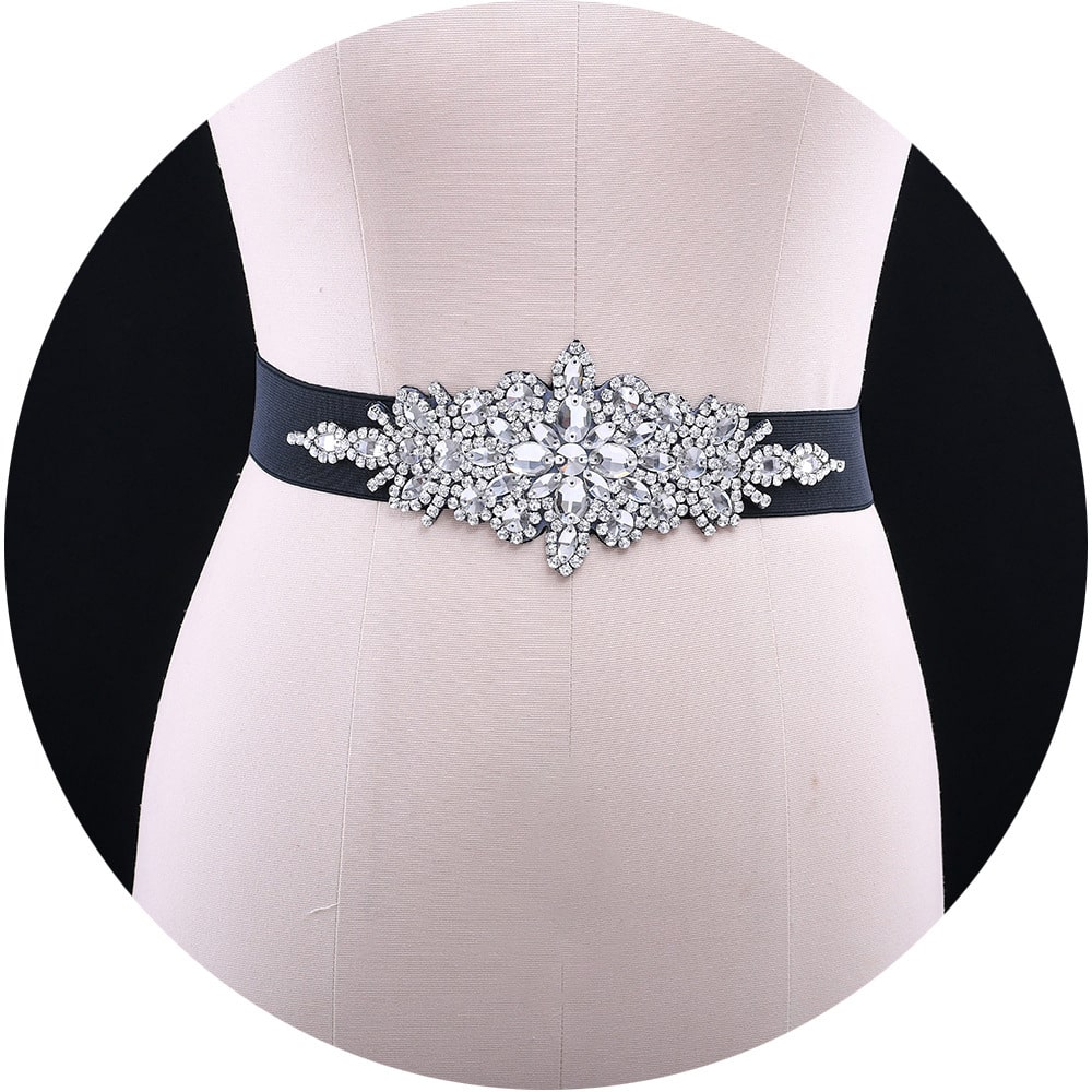 Ceinture moulante pour femmes à sertie de diamants – Image 2