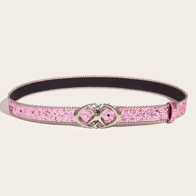Ceinture argentée avec boucle à paillettes pour femmes – Image 4