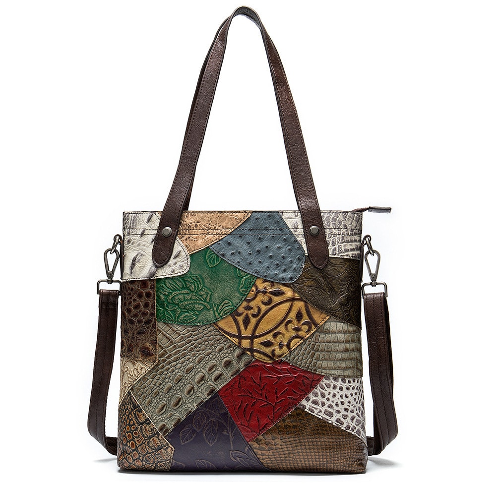 Sac à main de style ethnique. Sac à bandoulière de couleur contrastée pour femmes – Image 4