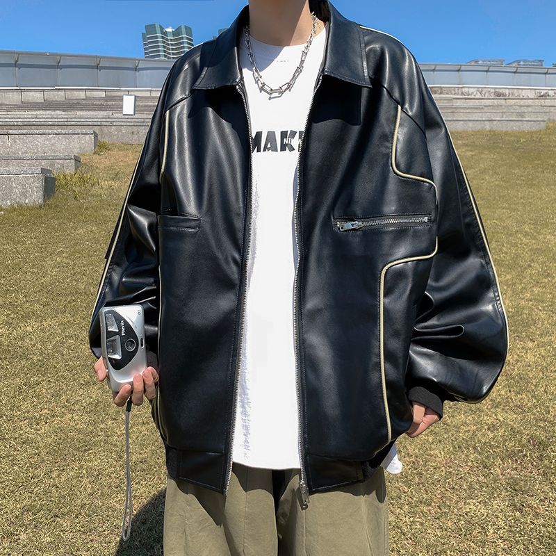 Veste en cuir tendance à la mode pour hommes – Image 2