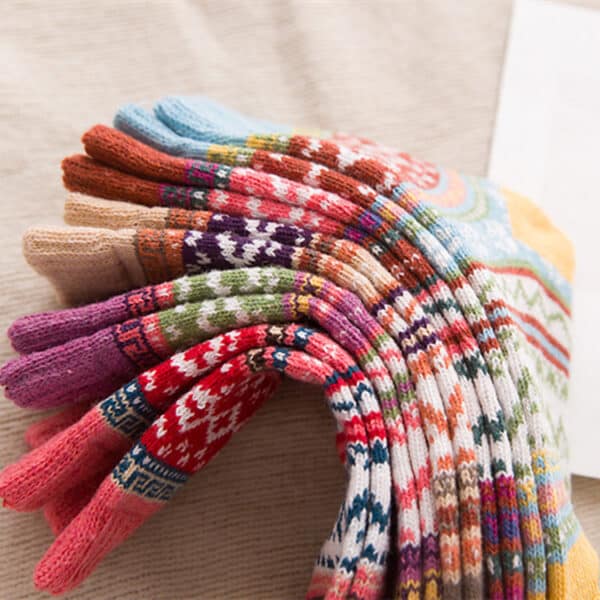 5 pièces/1 pc. Chaussettes en cachemire de style ethnique pour femmes – Image 3